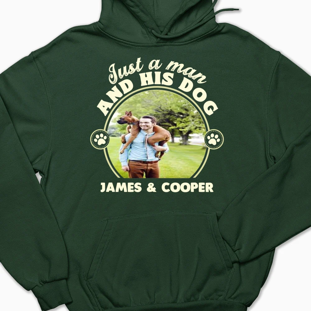The Man And The Dog Photo - Personalized Custom Hoodie - Image 7