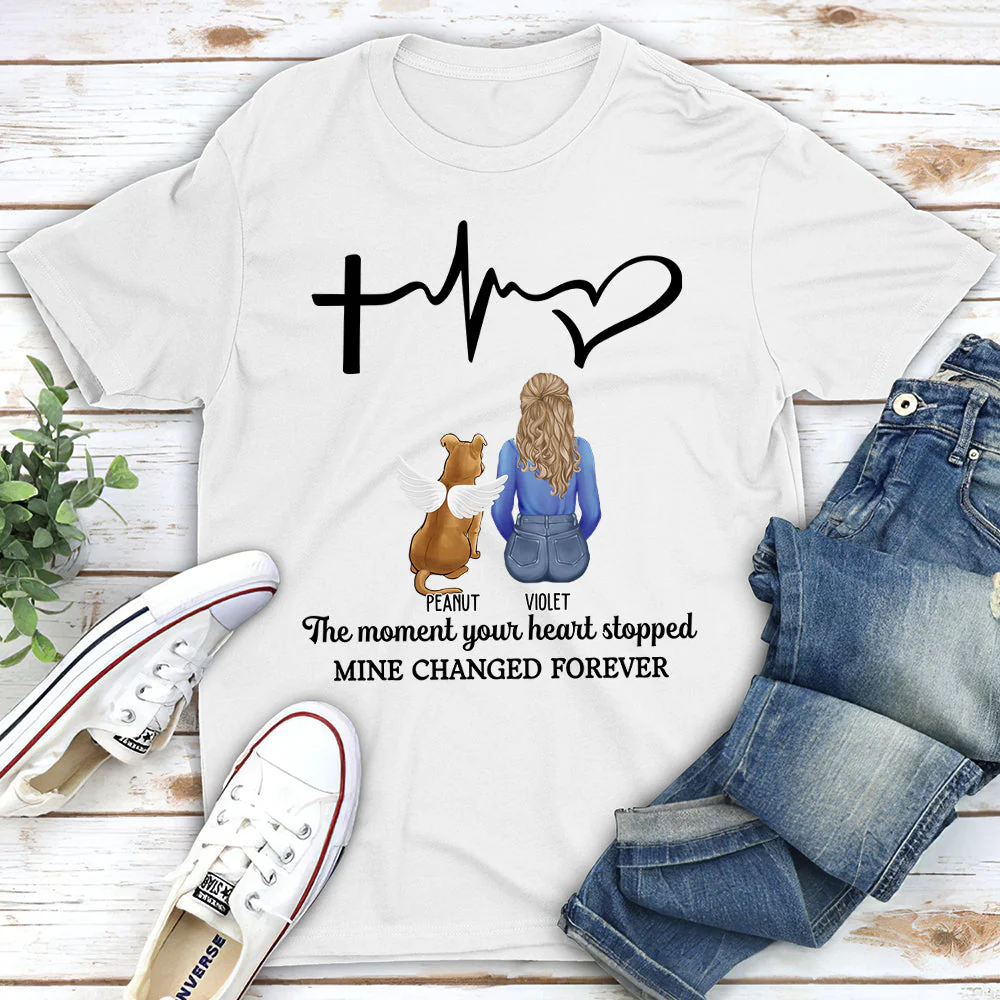 The Moment Your Heart Stopped Memorial - Personalized Custom Unisex T-shirt - Image 2