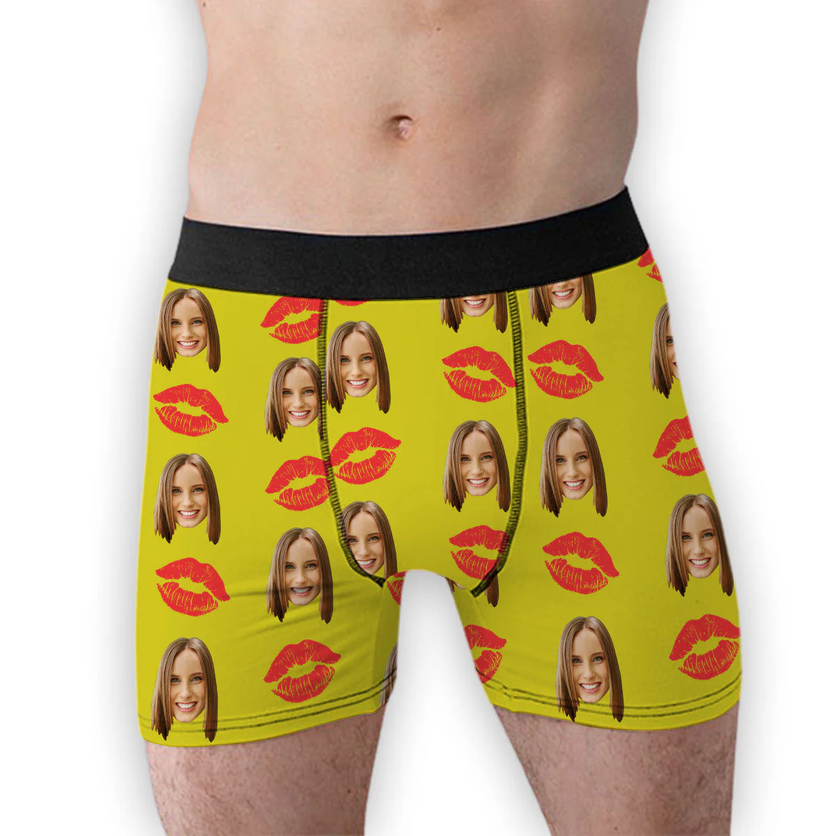 The Red Lip Of - Personalized Photo Men's Boxer Briefs - Image 5