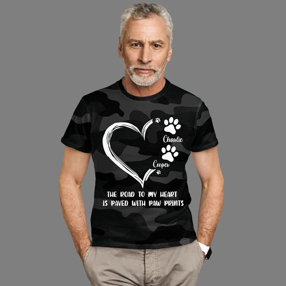 The Road To My Heart Camo - Personalized Custom All-over-print T-shirt - Image 3