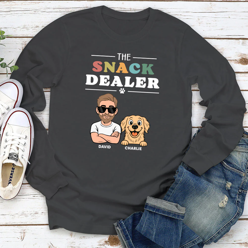 The Snack Dealer And Comic Dogs - Personalized Custom Long Sleeve T-Shirt - Image 5