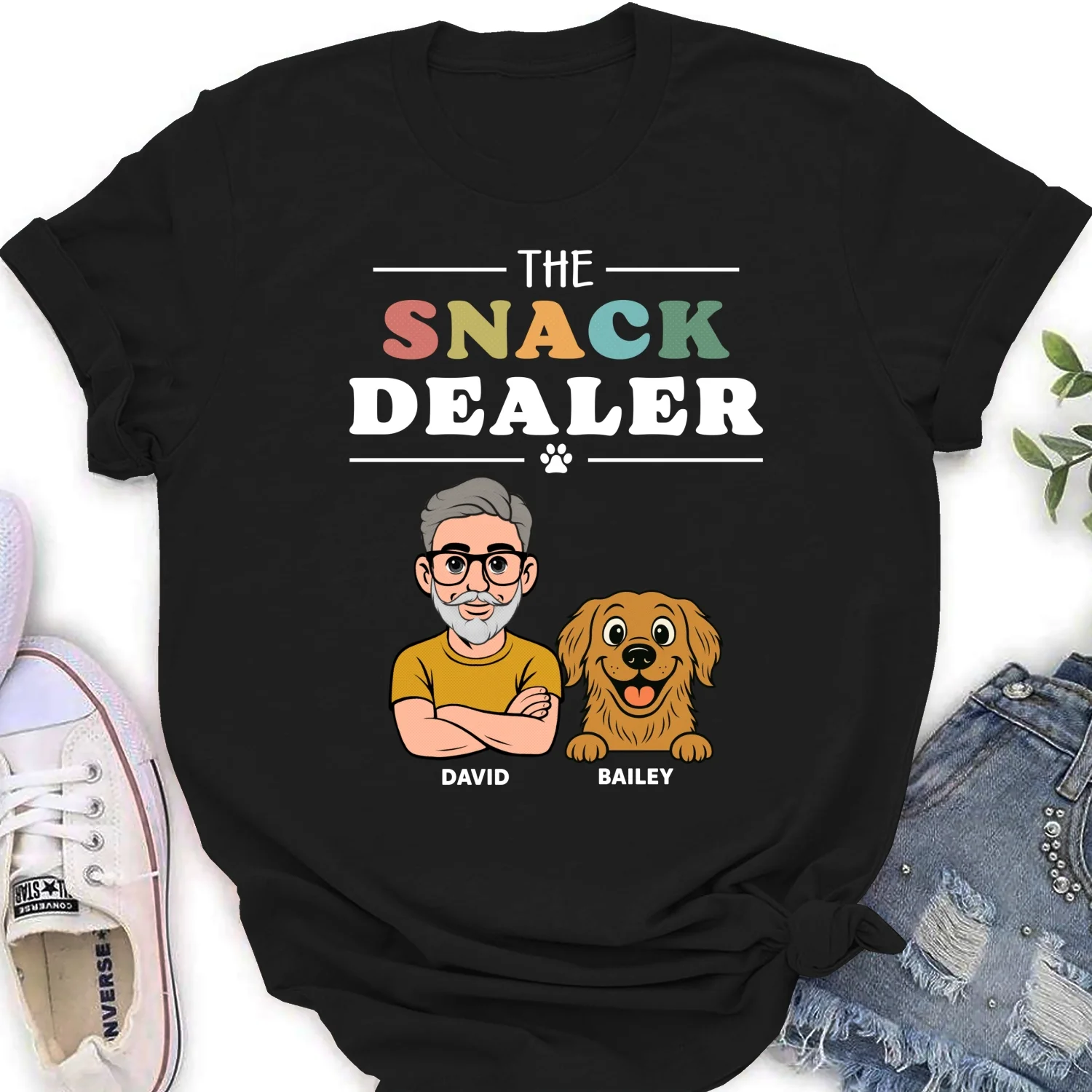 The Snack Dealer And Comic Dogs - Personalized Custom Women's T-shirt - Image 6
