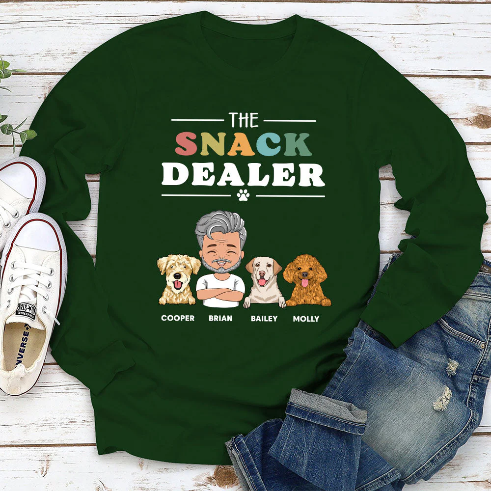 The Snack Dealer - Personalized Custom Long Sleeve T-shirt - Image 3