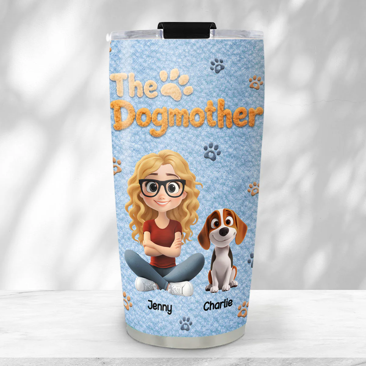 The Stuffy Dog Mother - Personalized Custom 3D Effect Tumbler - Image 3