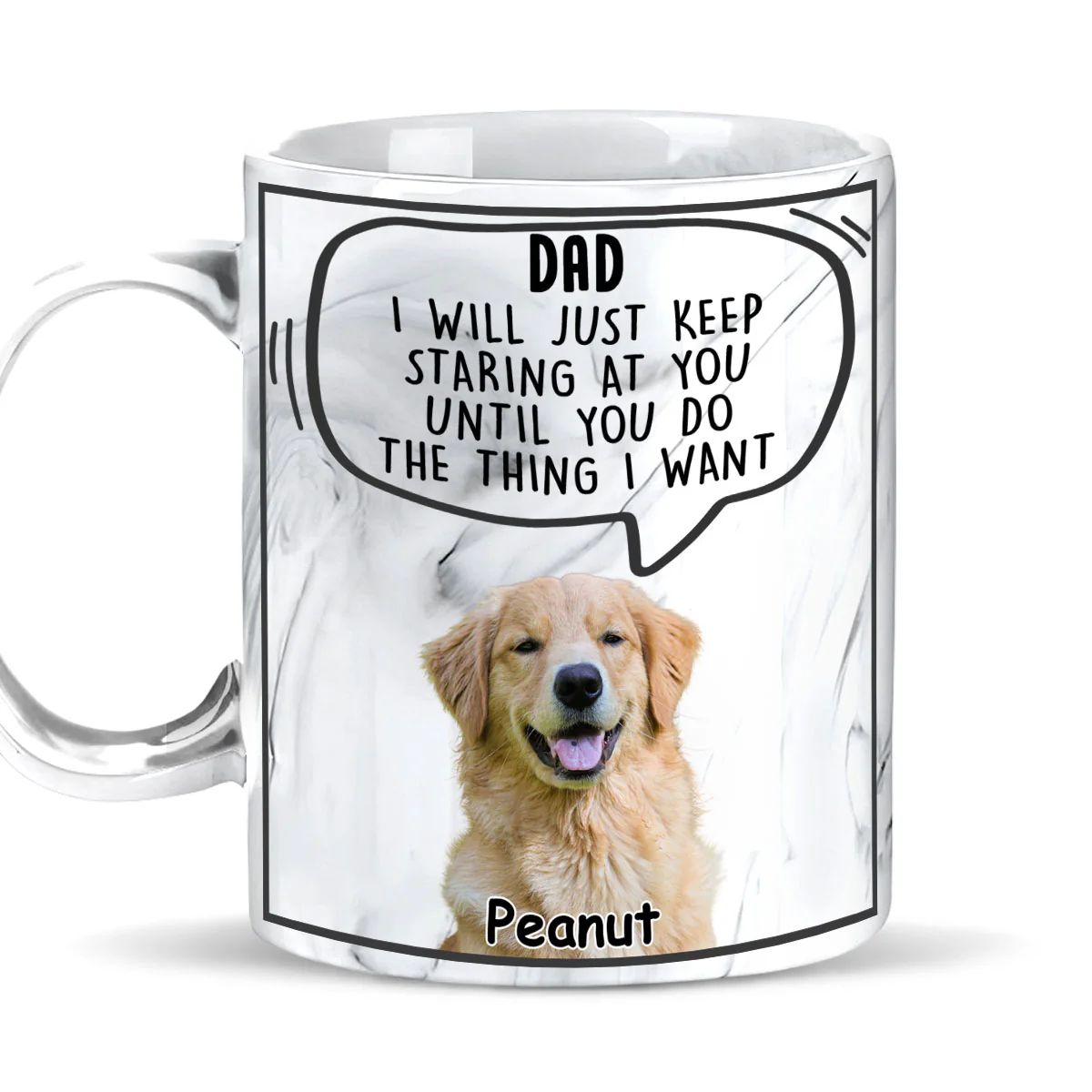 The Thing I Want Photo - Personalized Custom Grey Marble Mug