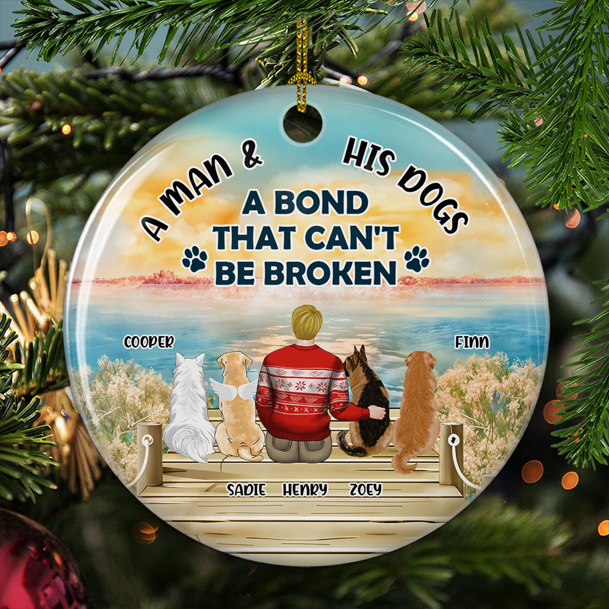 The Unbreakable Bond Between A Girl And Her Dog - Personalized Custom Ceramic Ornament - Image 5