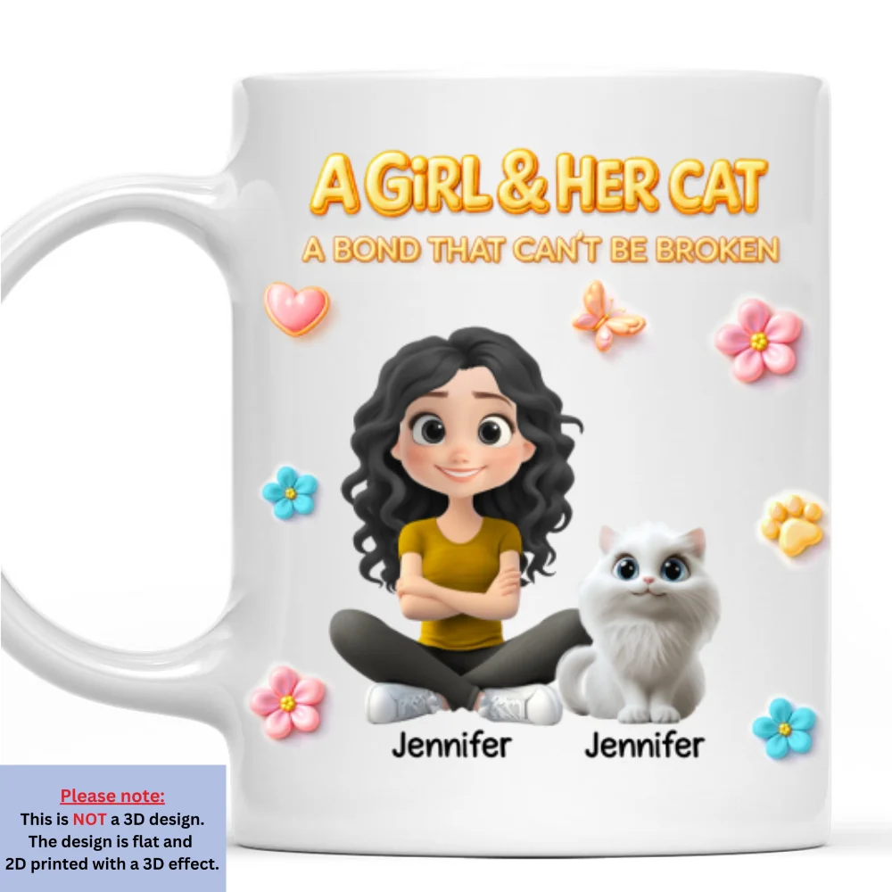 The Unbreakable Cat And Human Bond - Personalized Custom 3D Effect Coffee Mug - Image 8