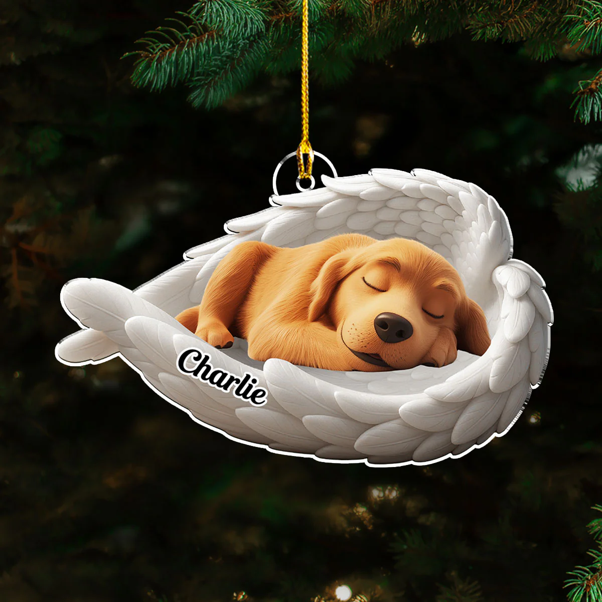 The Wings Of My Dog - Personalized Custom Acrylic Ornament - Image 2