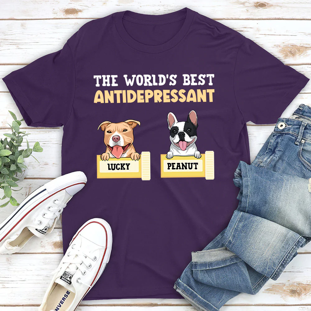 The World's Best Antidepressant - Personalized Custom Unisex T-shirt - Image 3