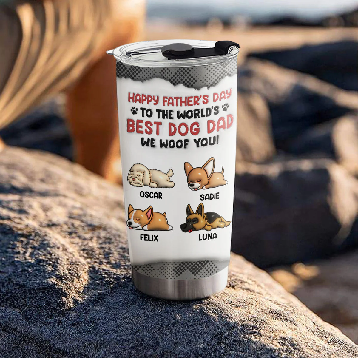 There Is No Better Dad Than Mine - Personalized Custom 3D Inflated Effect Tumbler - Image 4