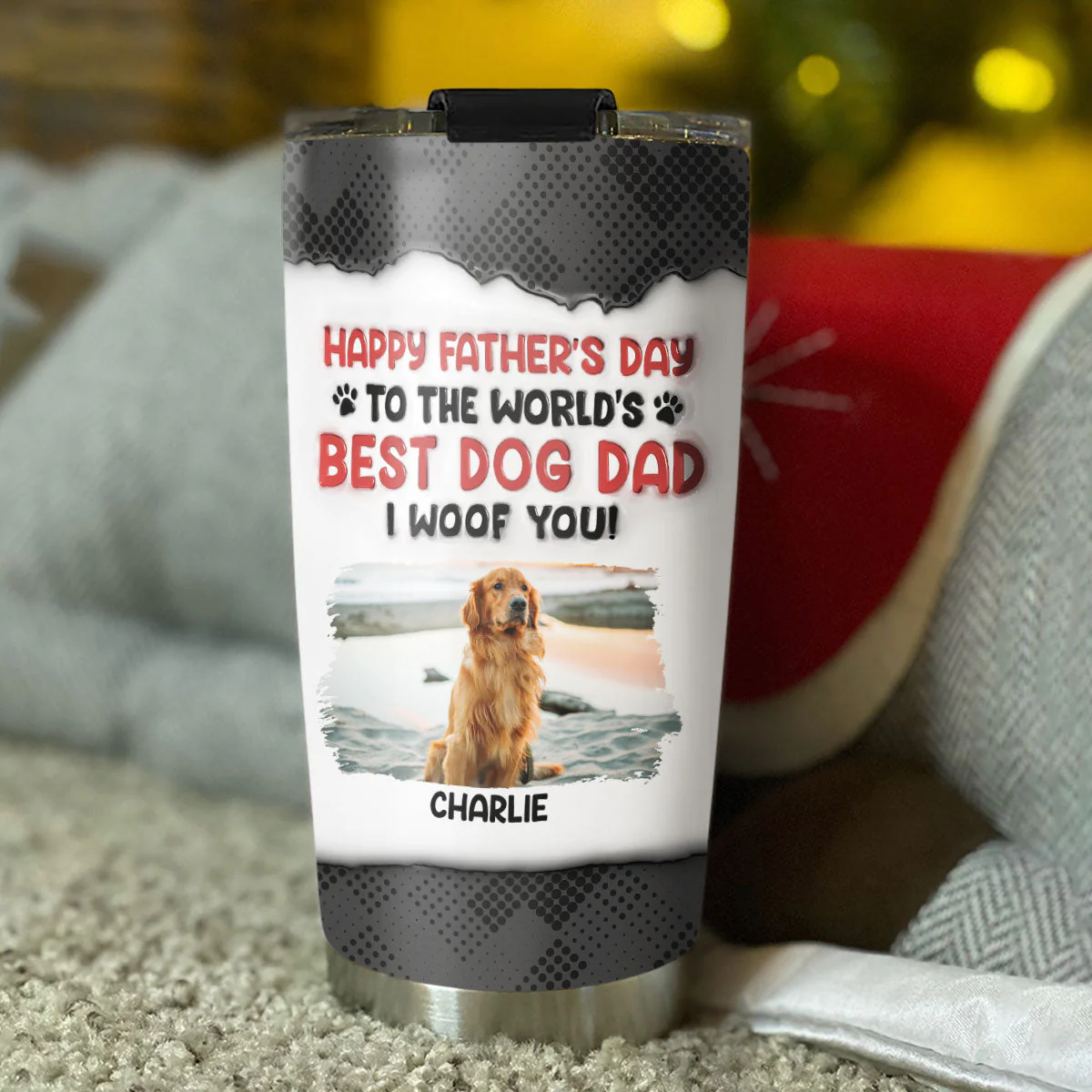 There Is No Better Dad Than Mine - Personalized Custom 3D Inflated Effect Tumbler - Image 5