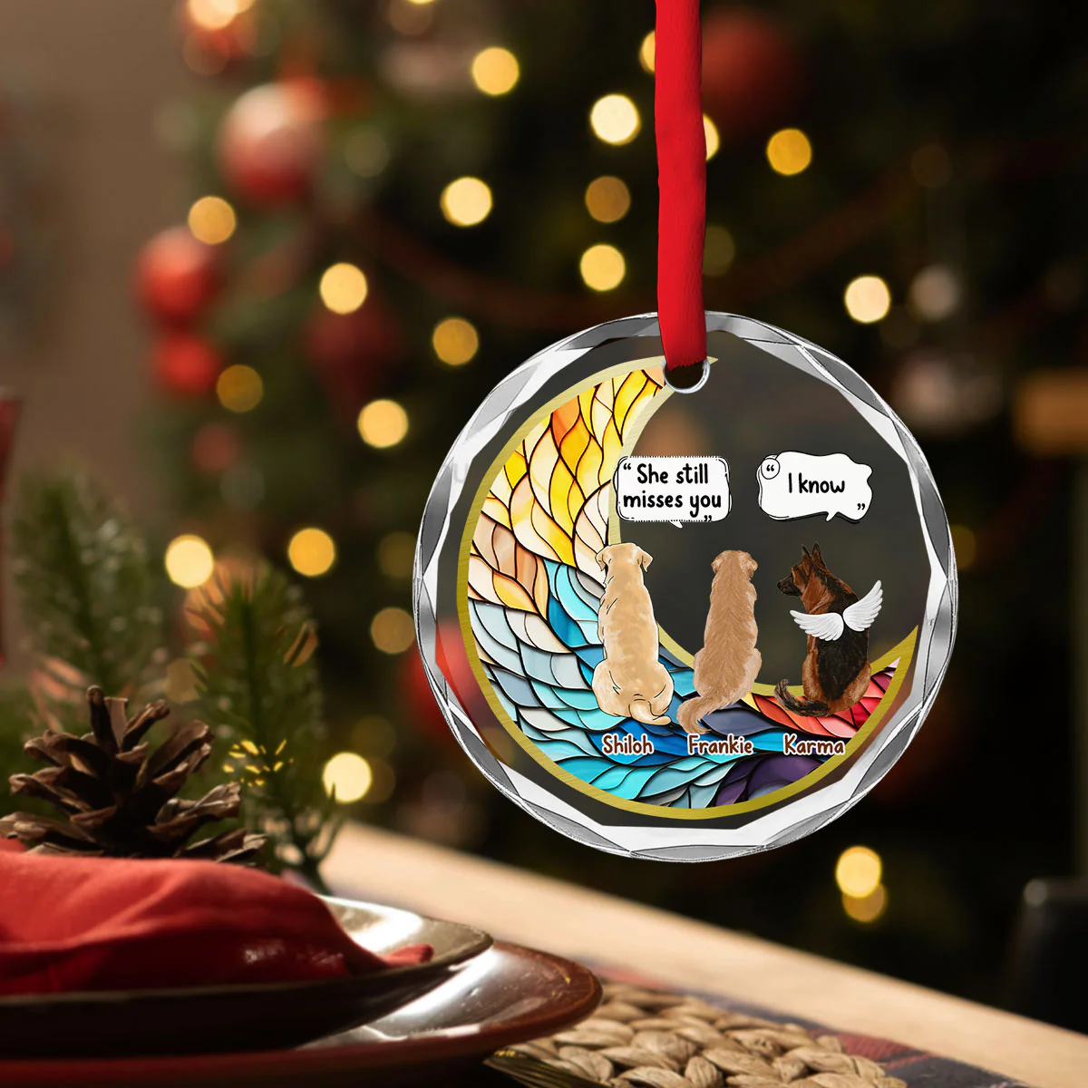 They Still Talk About You  - Personalized Custom Glass Ornament - Image 3