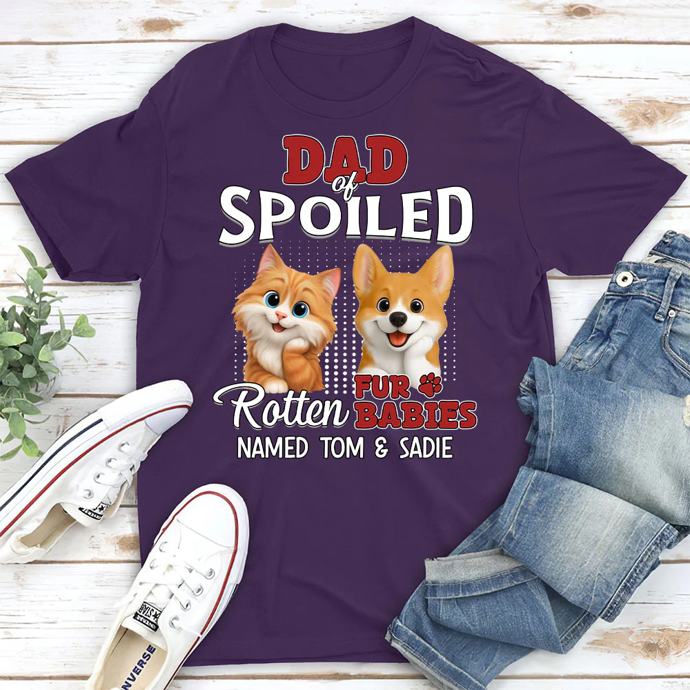 Thinking About My Spoiled Babies Dark Ver - Personalized Custom Unisex T-shirt - Image 3