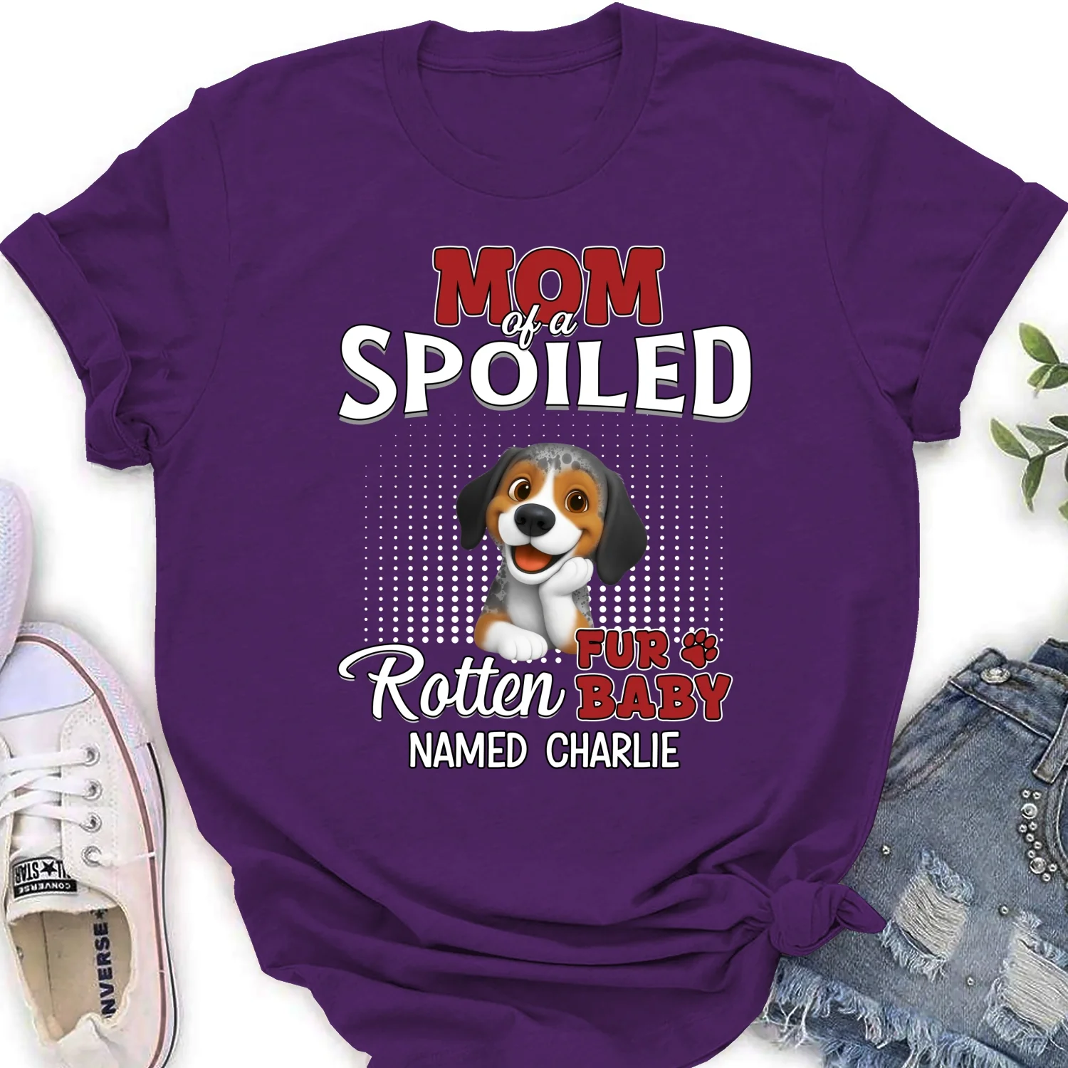 Thinking About My Spoiled Babies Dark Ver - Personalized Custom Women's T-shirt - Image 10
