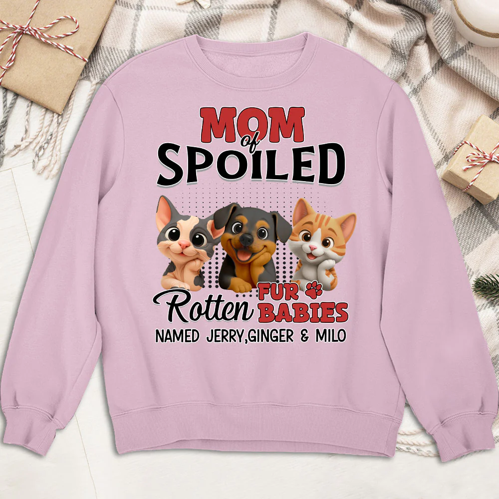 Thinking About My Spoiled Babies - Personalized Custom Sweatshirt - Image 3