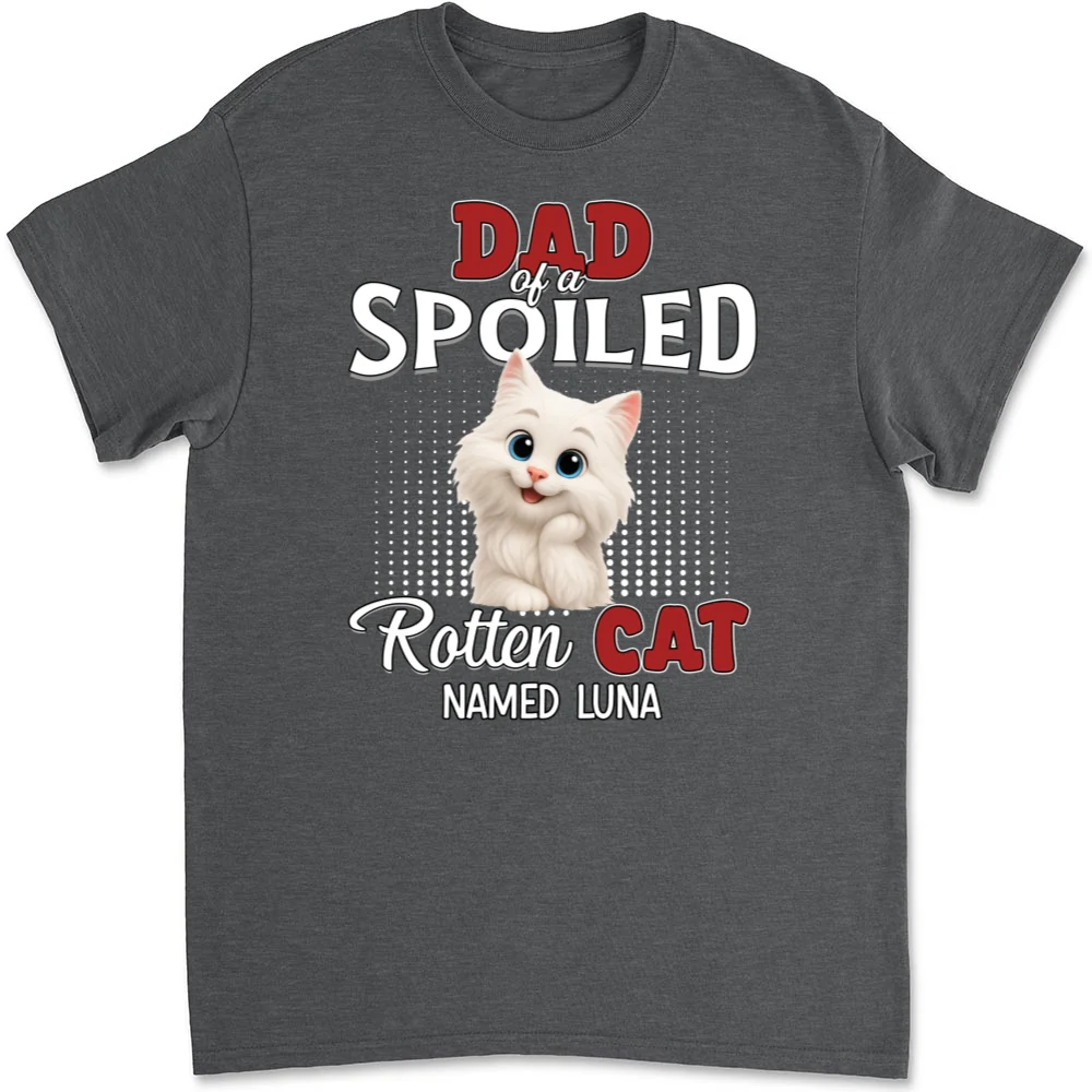 Thinking About My Spoiled Cats Dark Ver - Personalized Custom Unisex T-shirt - Image 5
