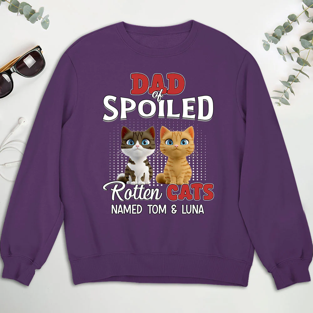 Thinking About My Spoiled Cats Official - Personalized Custom Shirt - Image 2