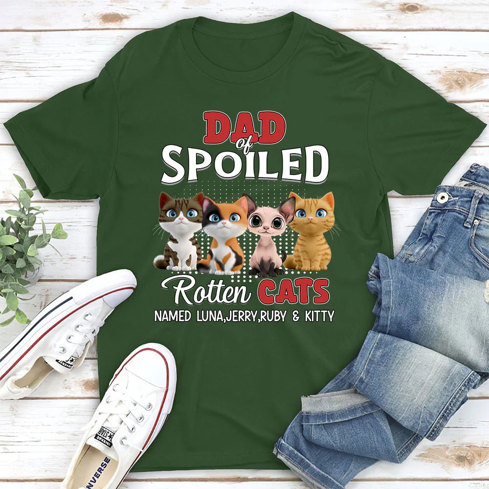 Thinking About My Spoiled Cats Official - Personalized Custom Shirt - Image 3