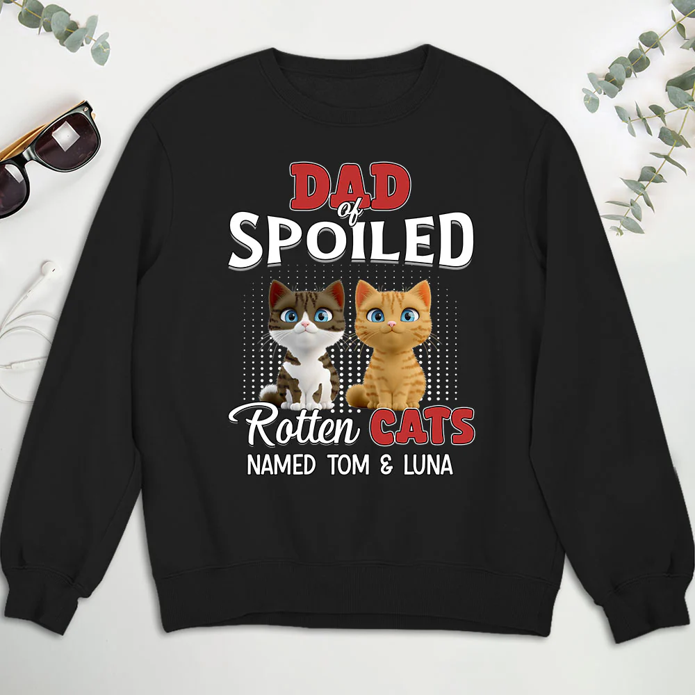 Thinking About My Spoiled Cats Official - Personalized Custom Shirt - Image 4