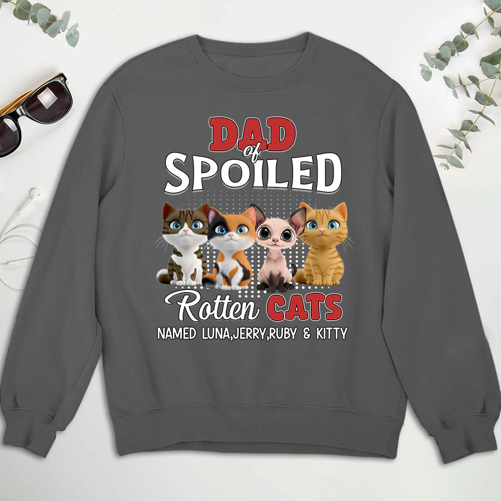 Thinking About My Spoiled Cats Official - Personalized Custom Shirt - Image 6