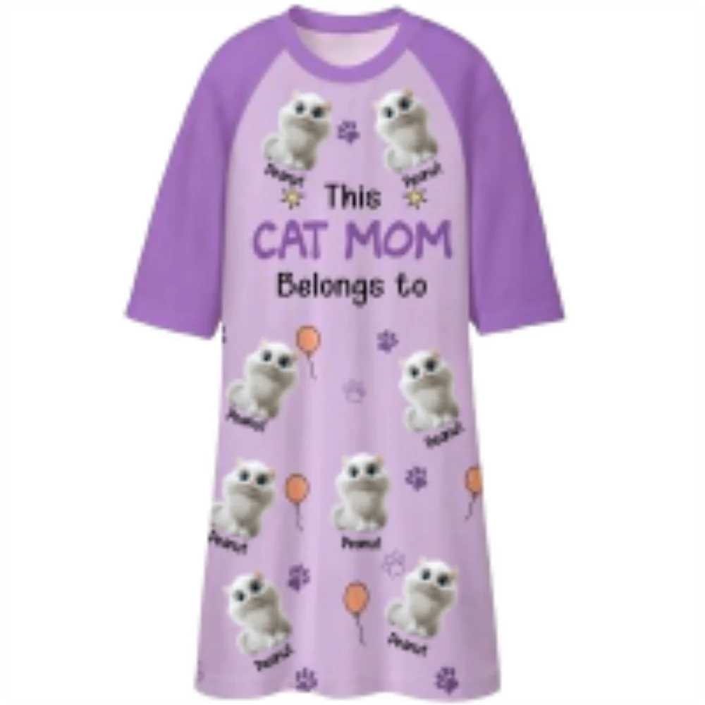 This Cat Mom Is Ours Extended Version - Personalized Custom 3/4 Sleeve Dress - Image 6