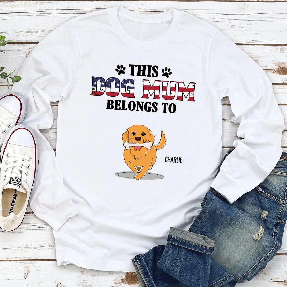 This Dog Dad Belongs To Us - Personalized Custom Long Sleeve T-shirt - Image 2