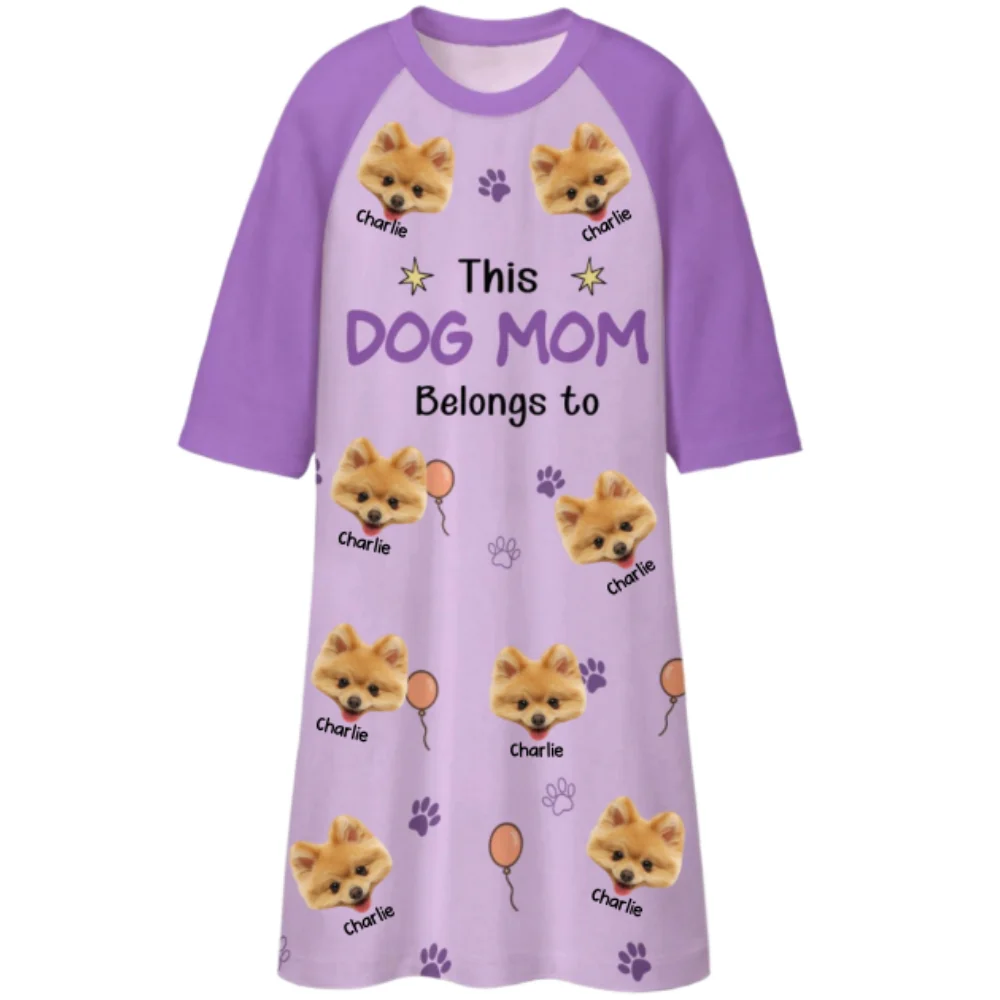 This Dog Mom Is Ours Photo - Personalized Custom 3/4 Sleeve Dress - Image 6