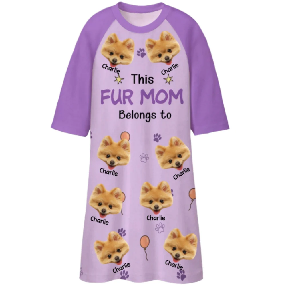 This Fur Mom Is Ours Photo - Personalized Custom 3/4 Sleeve Dress - Image 3