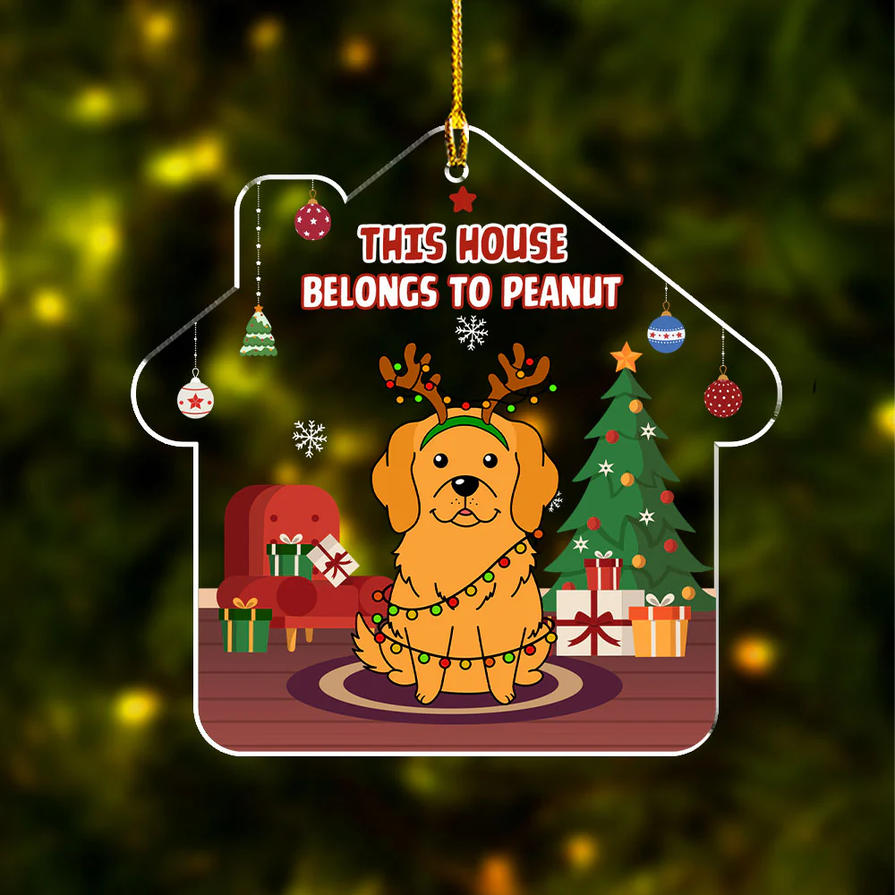 This House Belongs - Personalized Custom Acrylic Ornament - Image 3