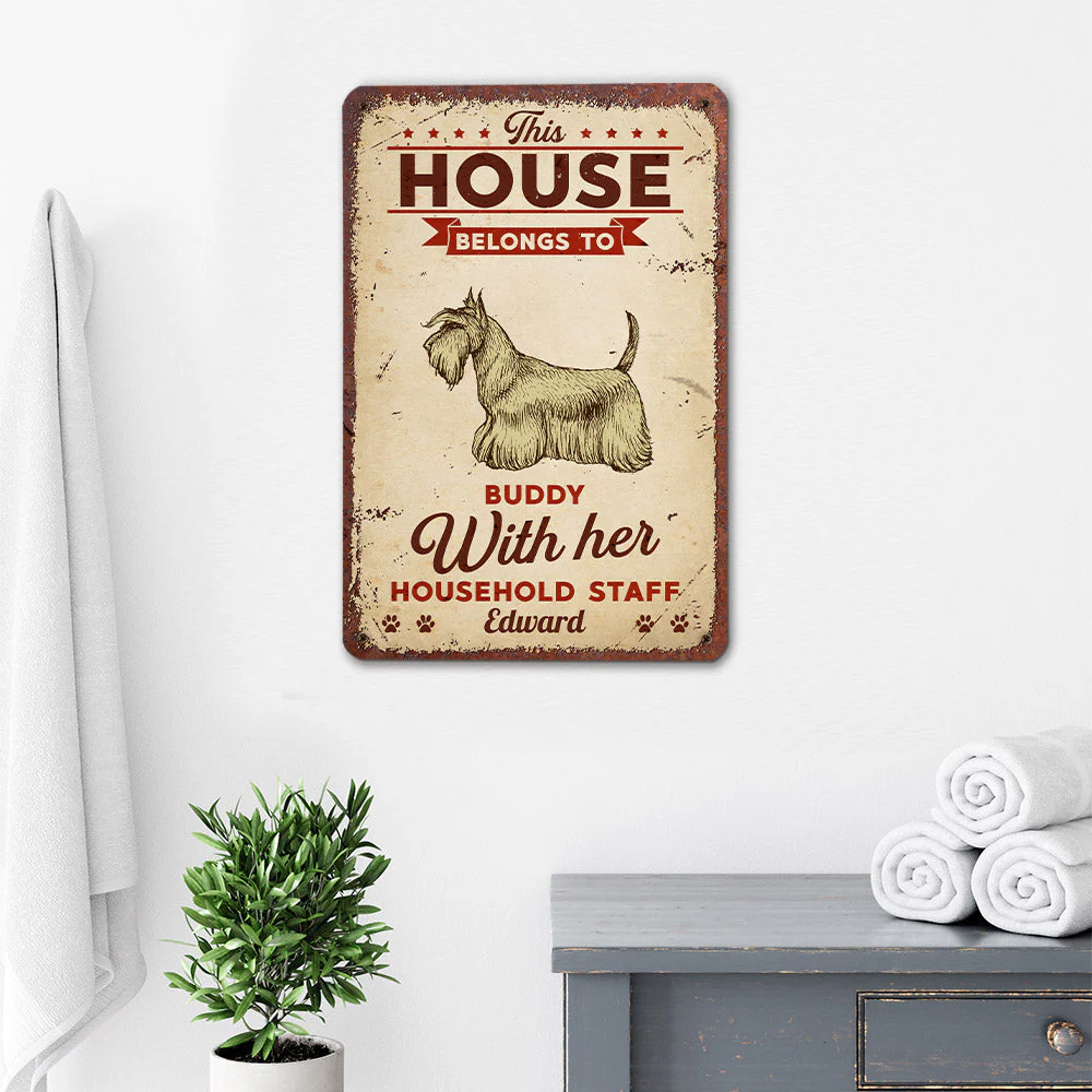 This House Belongs To - Personalized Custom Metal Sign - Image 4