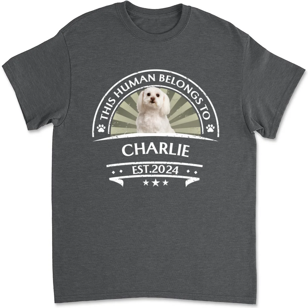 This Human Belong To Dogs Photo - Personalized Custom Unisex T-Shirt - Image 6