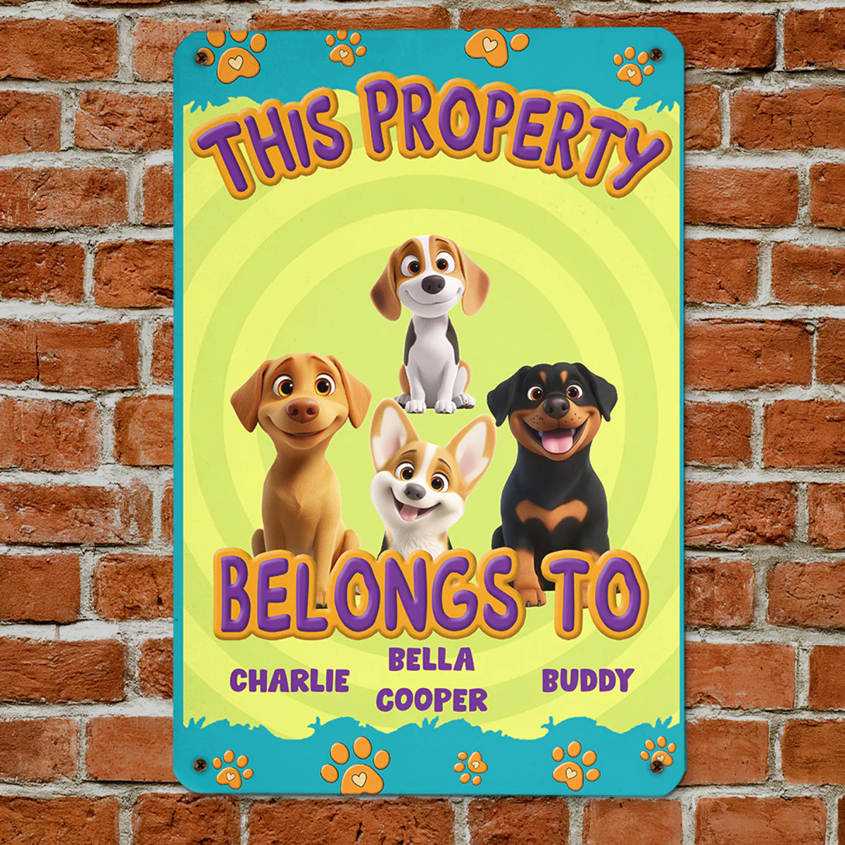 This Human Belongs To Us Cartoon - Personalized Custom Metal Sign - Image 4