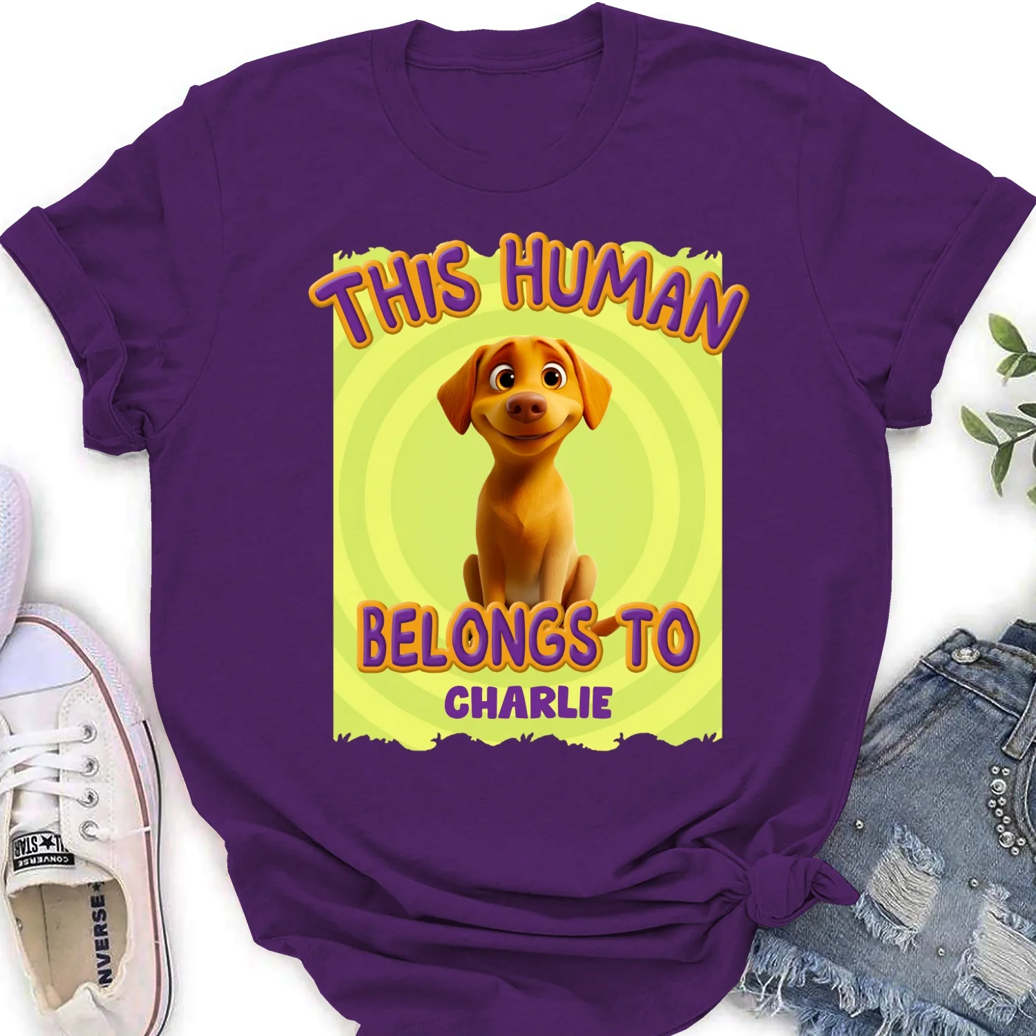 This Human Belongs To Us Cartoon - Personalized Custom Women's T-Shirt - Image 10