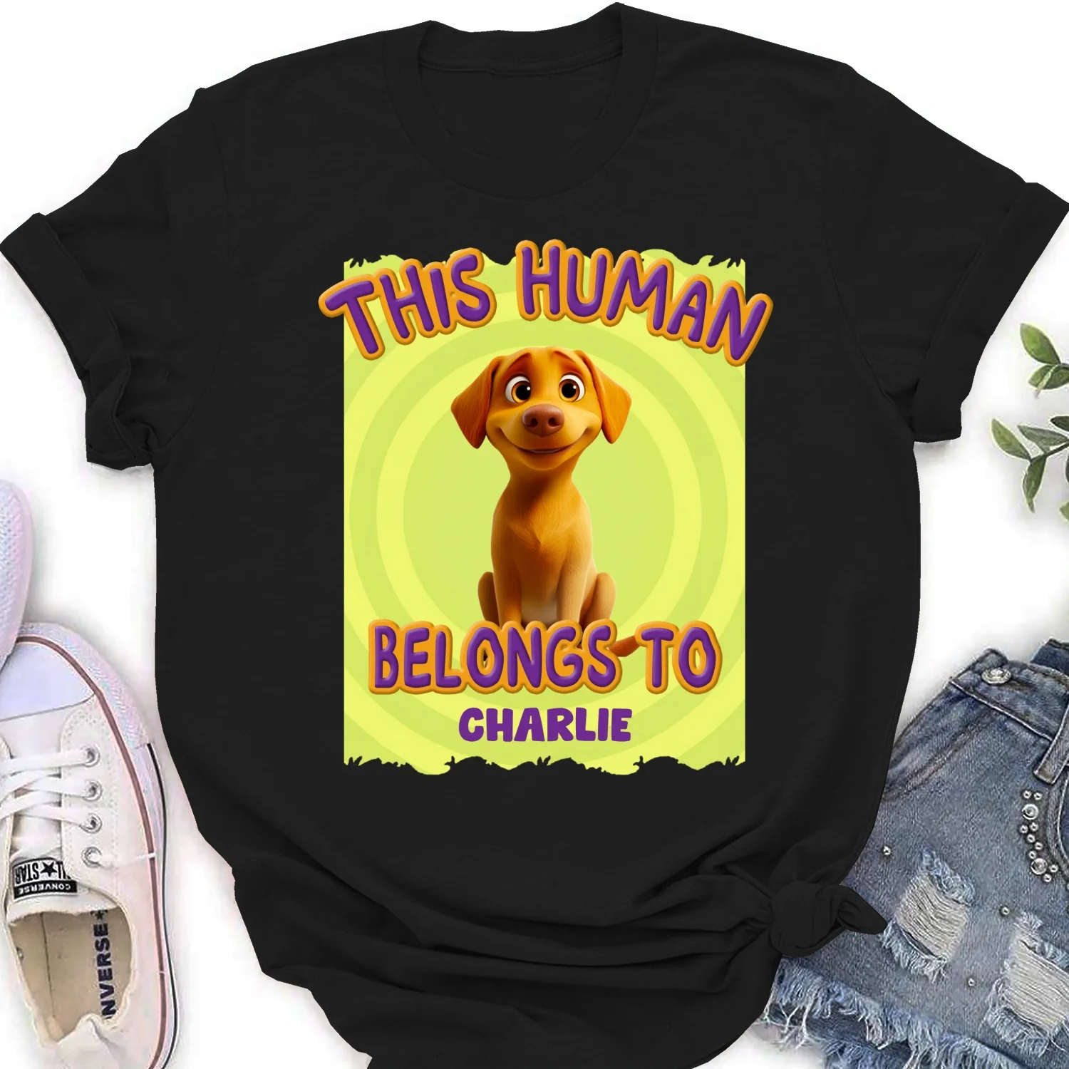 This Human Belongs To Us Cartoon - Personalized Custom Women's T-Shirt - Image 6