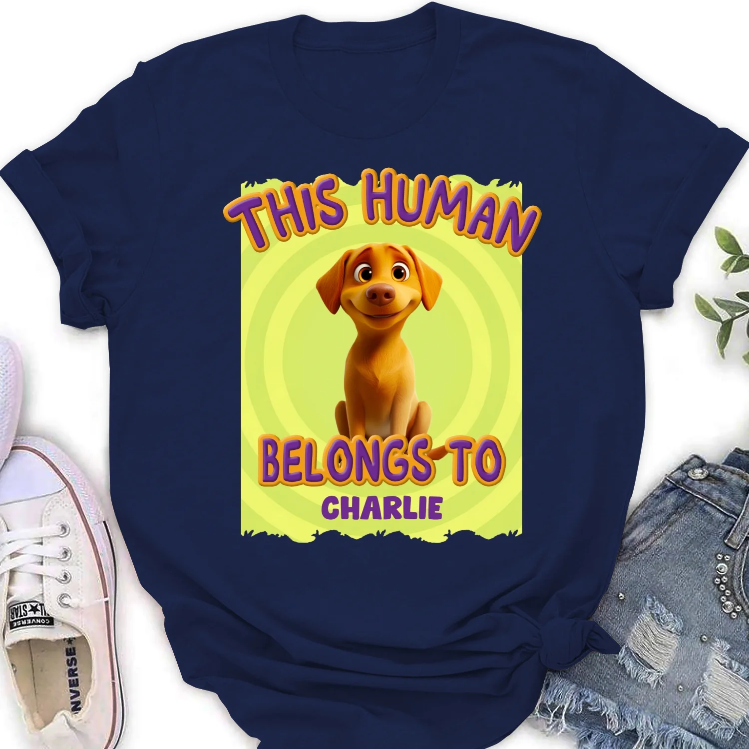 This Human Belongs To Us Cartoon - Personalized Custom Women's T-Shirt - Image 7