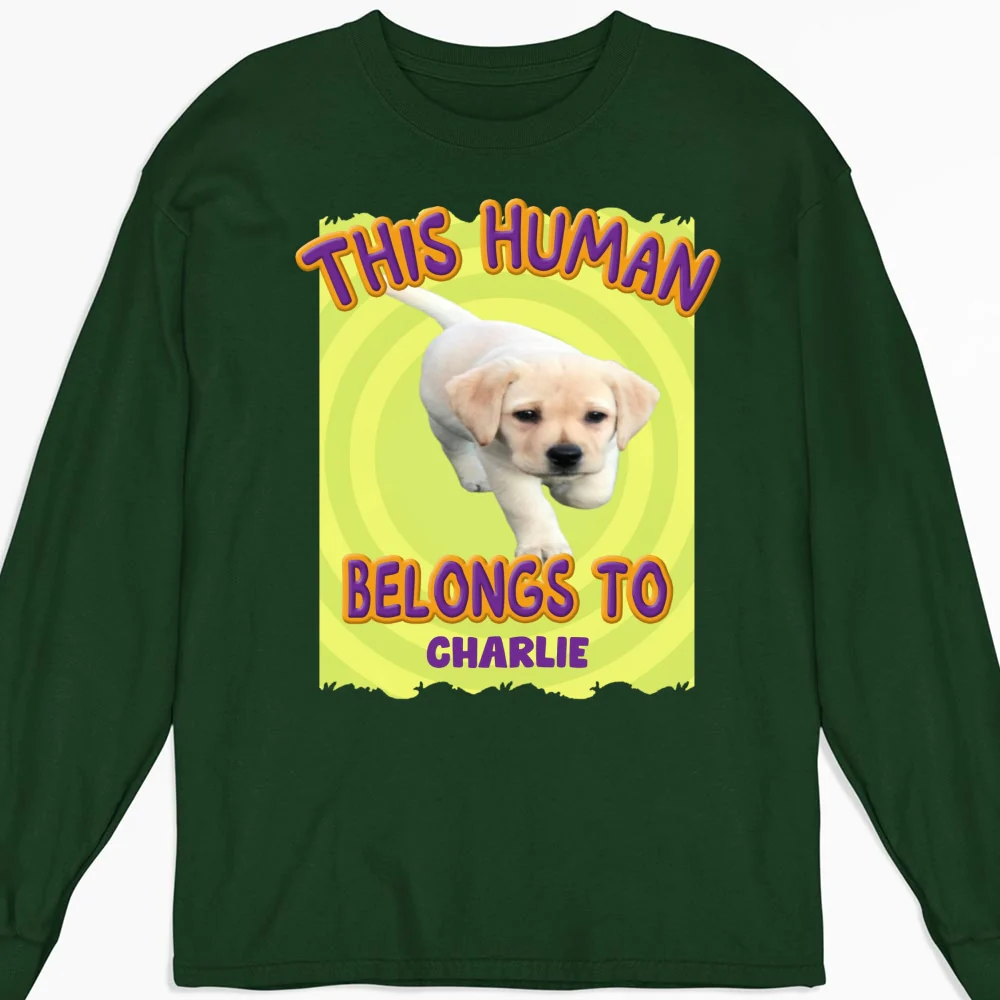 This Human Belongs To Us Cartoon Photo - Personalized Custom Long Sleeve T-Shirt - Image 5