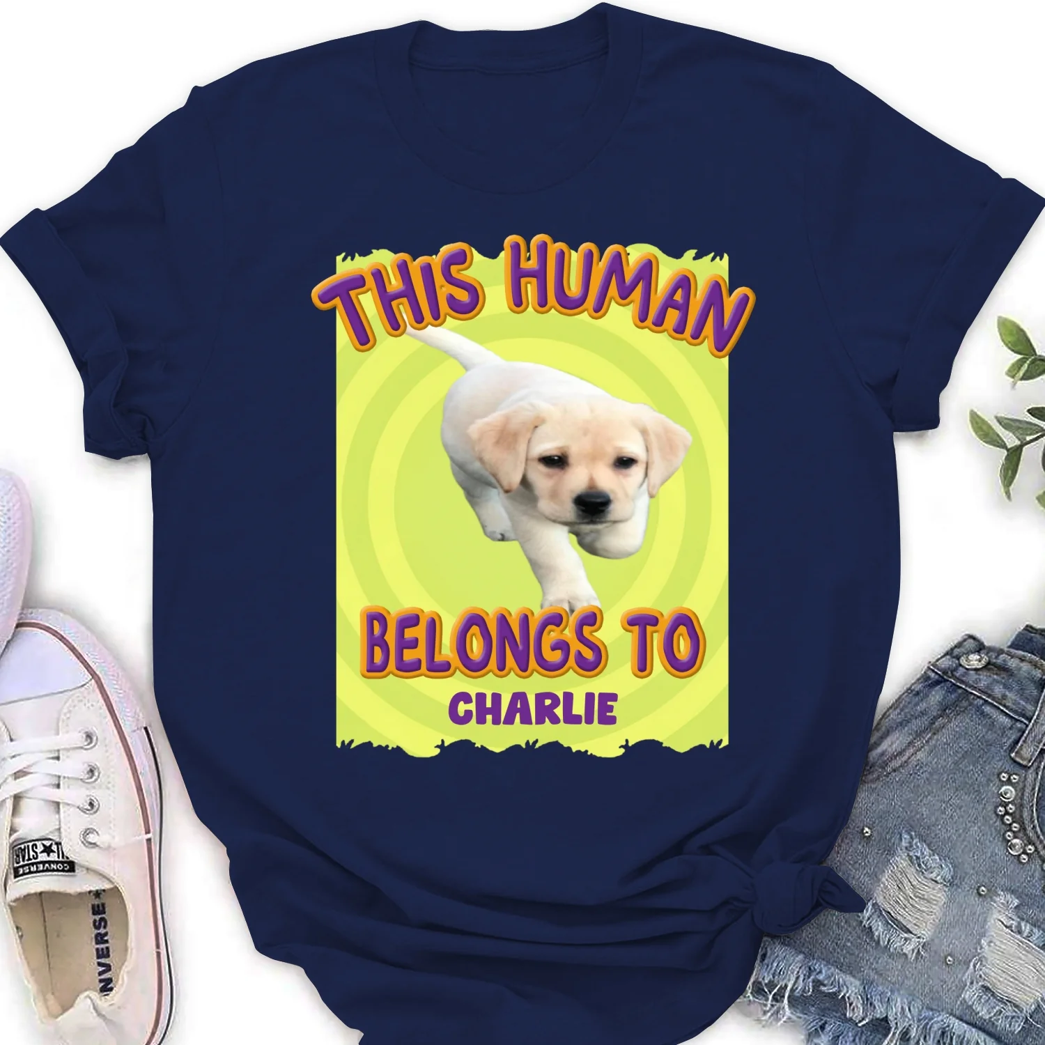 This Human Belongs To Us Cartoon Photo - Personalized Custom Women's T-Shirt - Image 4