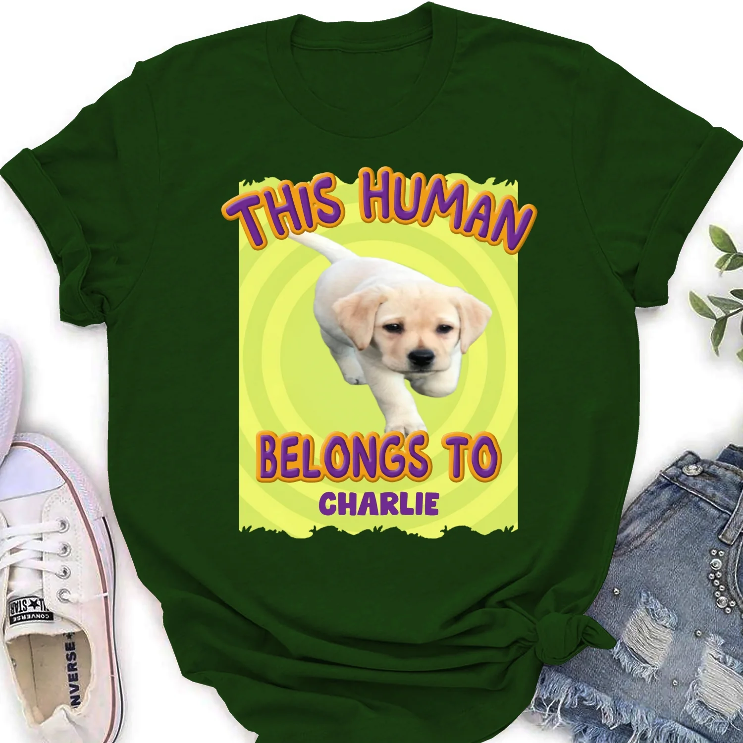 This Human Belongs To Us Cartoon Photo - Personalized Custom Women's T-Shirt - Image 5