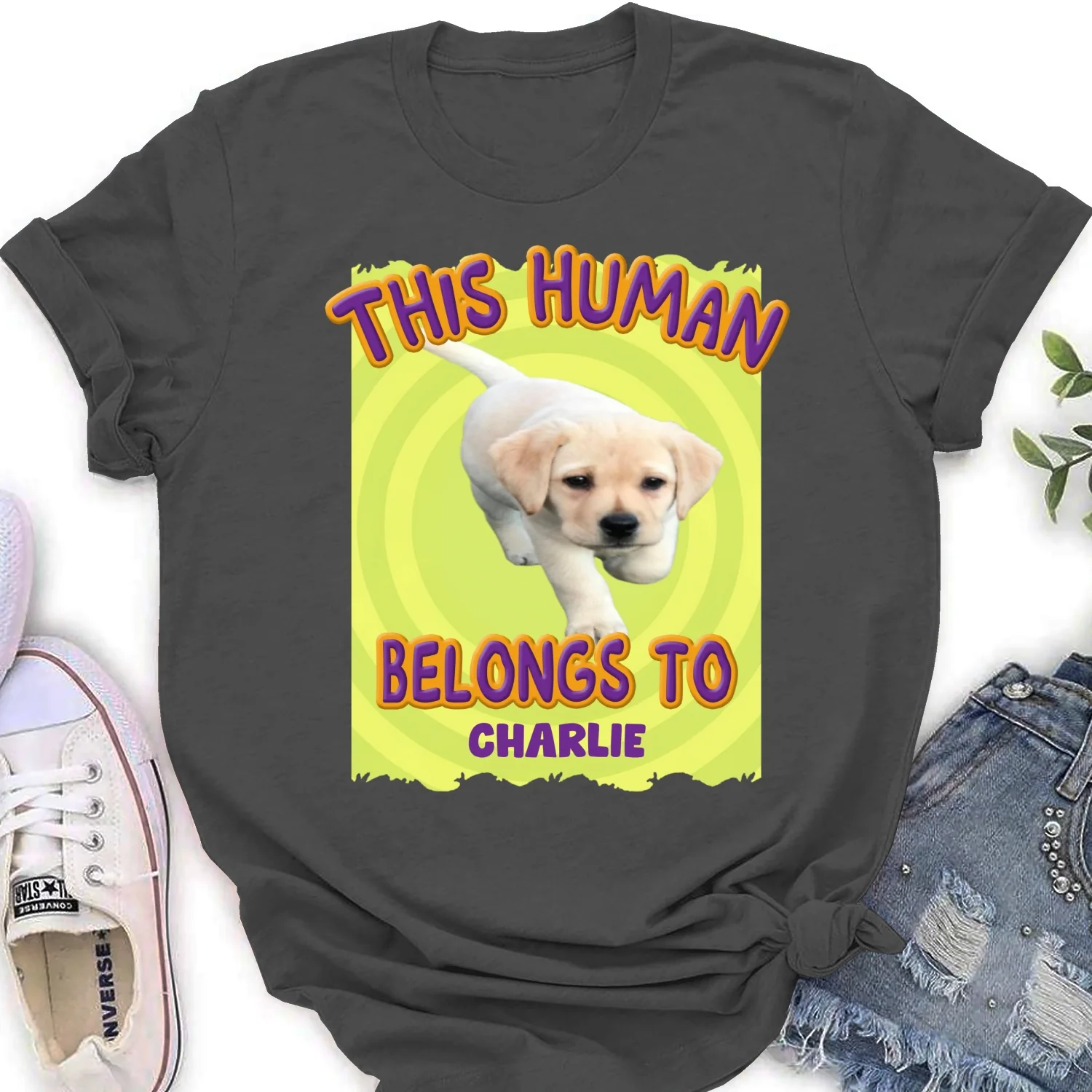This Human Belongs To Us Cartoon Photo - Personalized Custom Women's T-Shirt - Image 6