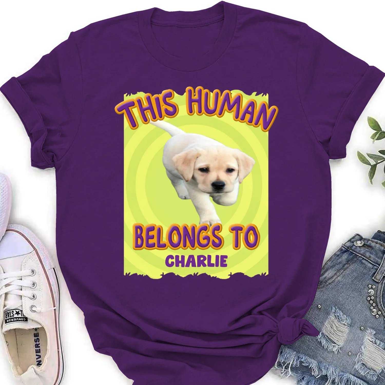 This Human Belongs To Us Cartoon Photo - Personalized Custom Women's T-Shirt - Image 7