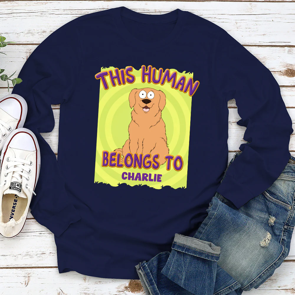 This Human Belongs To Us - Personalized Custom Long Sleeve T-Shirt - Image 5