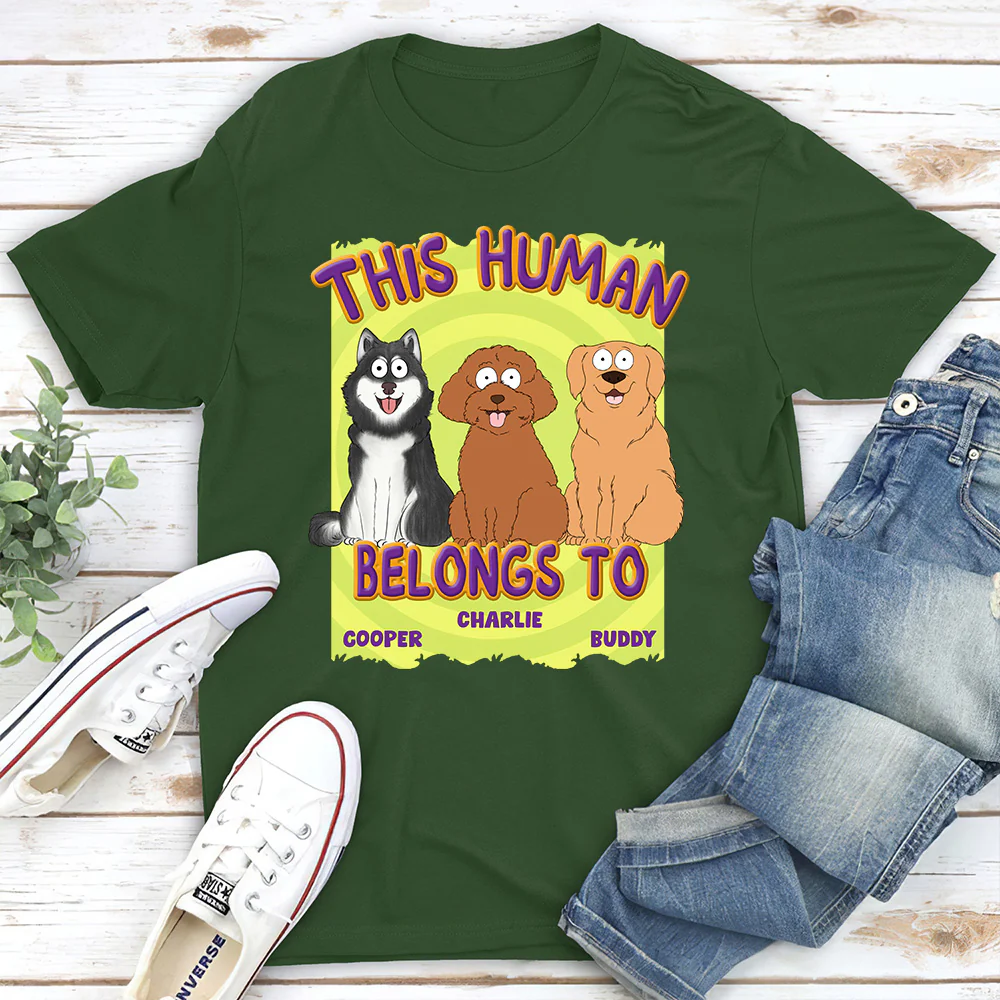 This Human Belongs To Us - Personalized Custom Unisex T-Shirt - Image 5