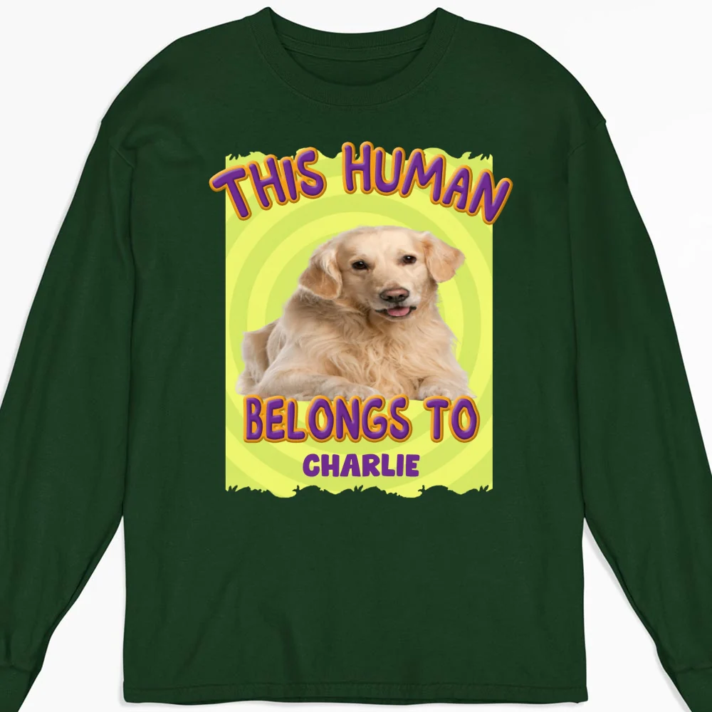 This Human Belongs To Us Photo - Personalized Custom Long Sleeve T-Shirt - Image 5