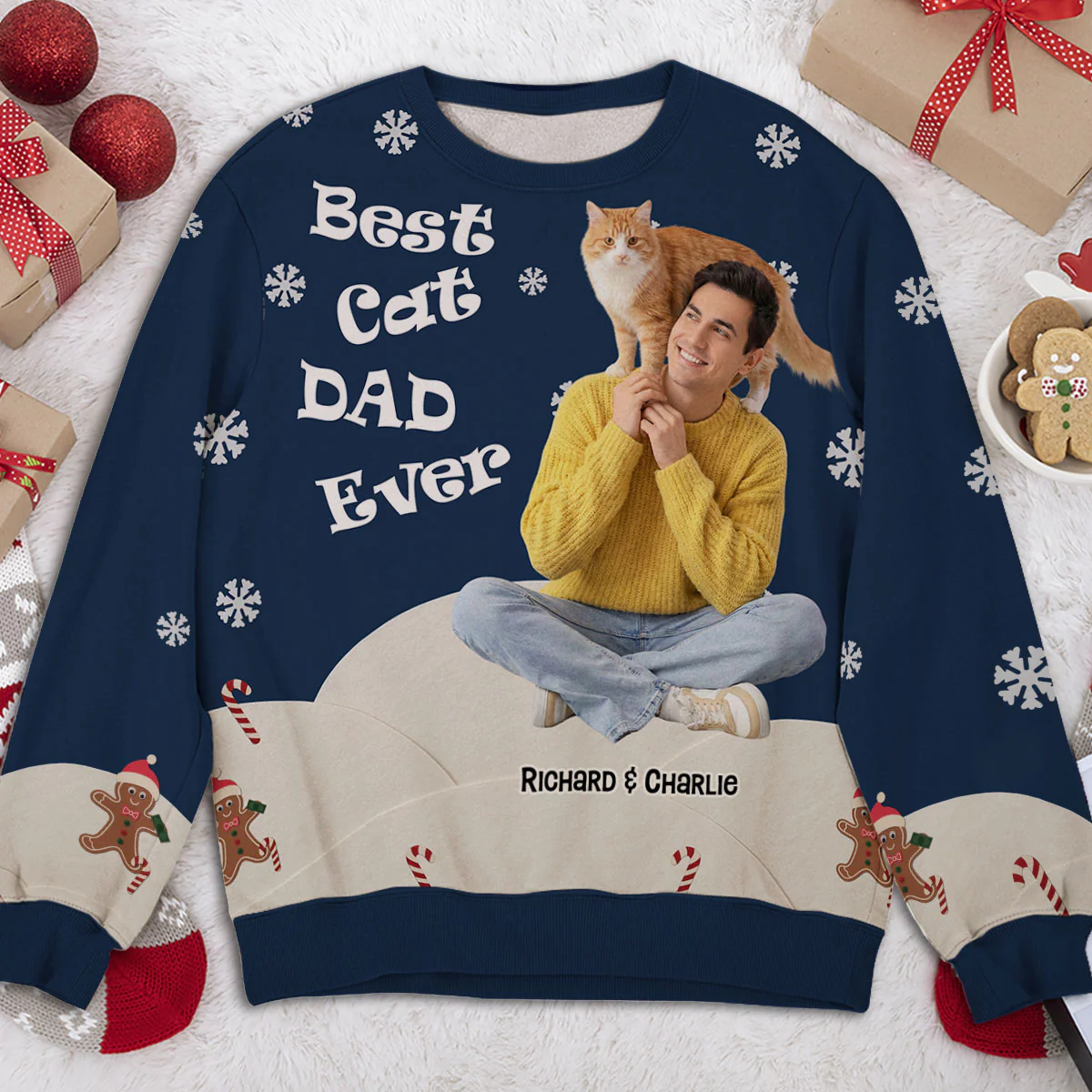 This Is How I Show My Cat Photo - Personalized Custom All-Over-Print Sweatshirt - Image 2