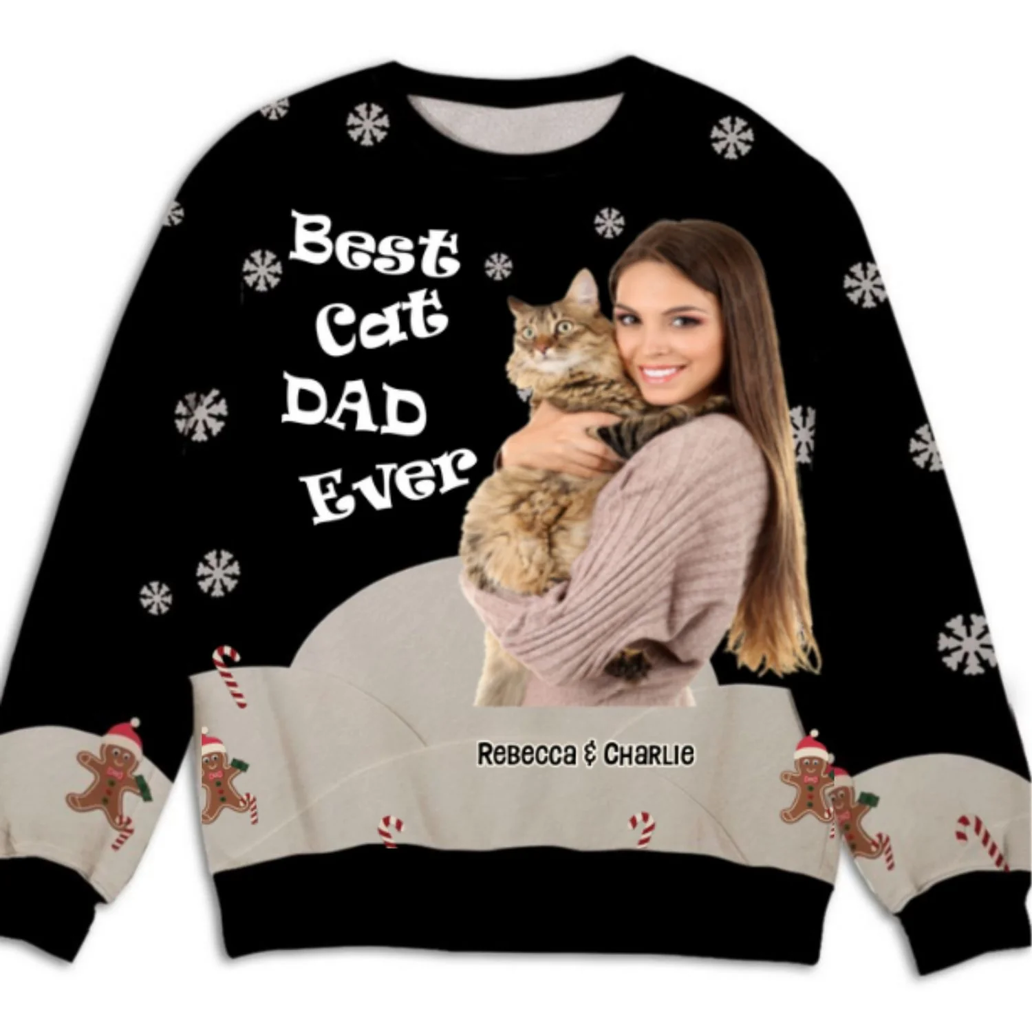 This Is How I Show My Cat Photo - Personalized Custom All-Over-Print Sweatshirt - Image 3