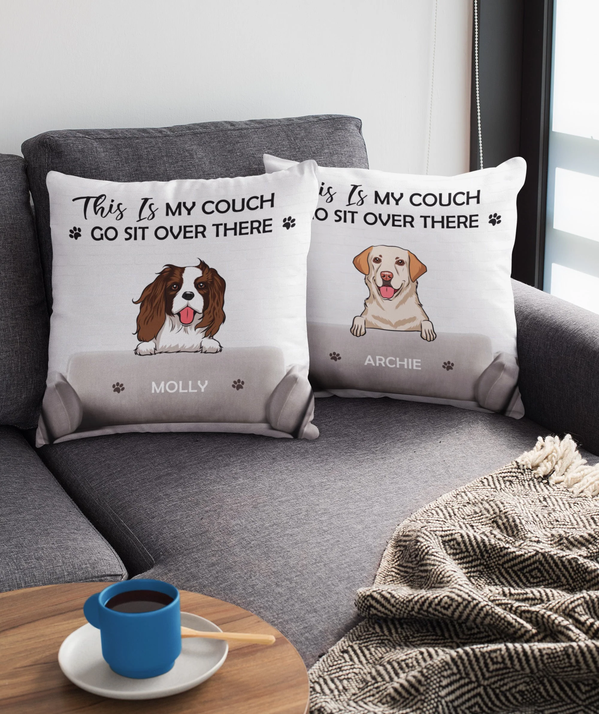 This is my couch - Personalized Custom Throw Pillow - Image 4