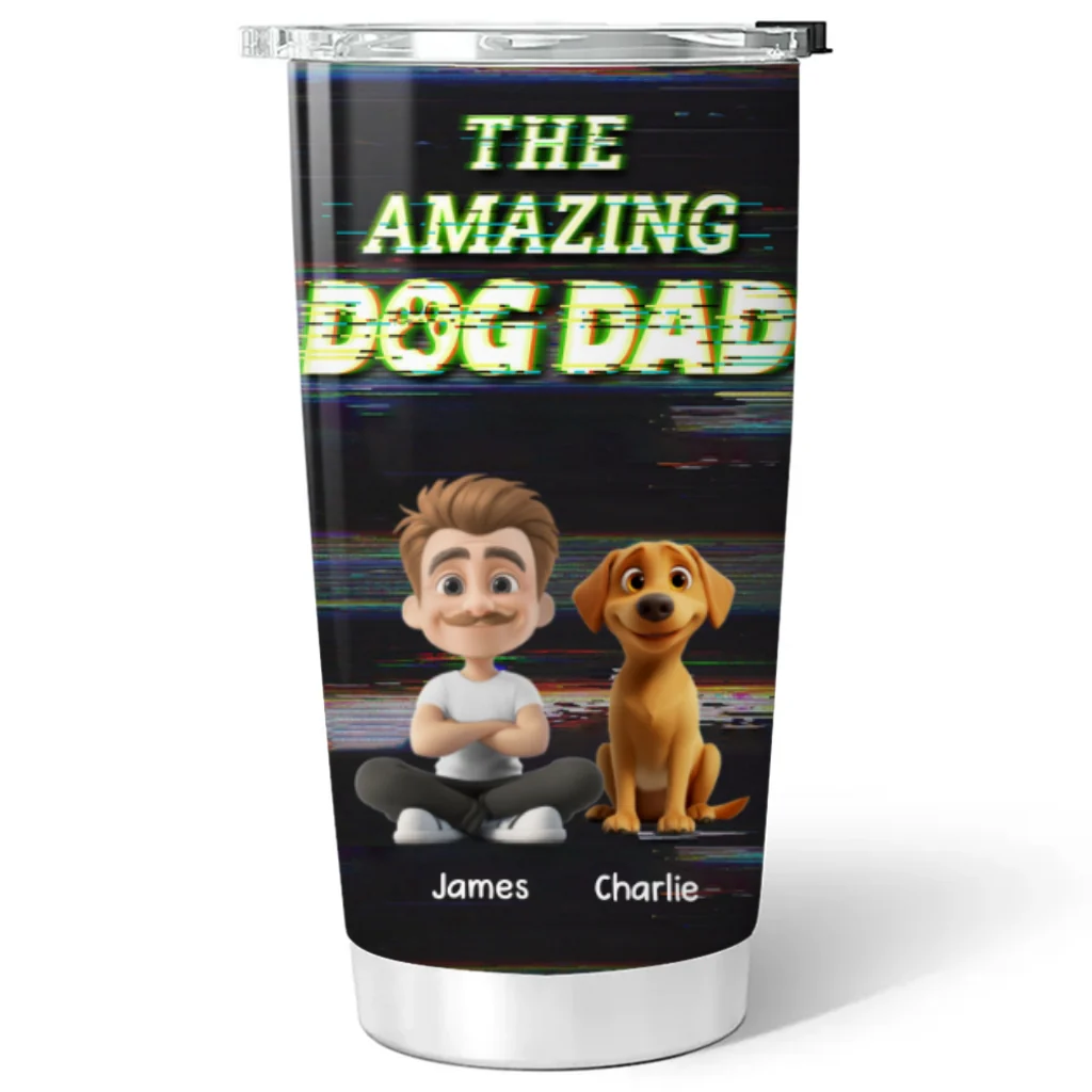 This Is Our Awesome Dog Dad - Personalized Custom Tumbler - Image 6