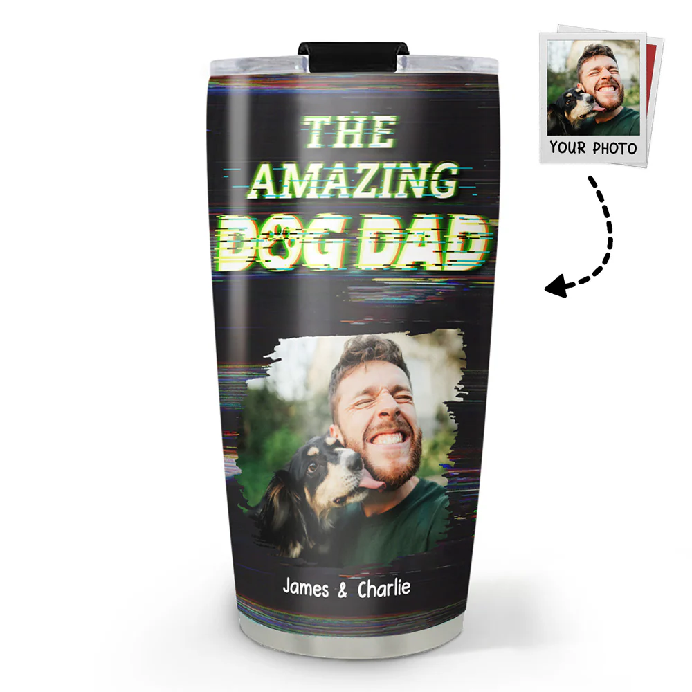 This Is Our Awesome Dog Dad Photo - Personalized Custom Tumbler