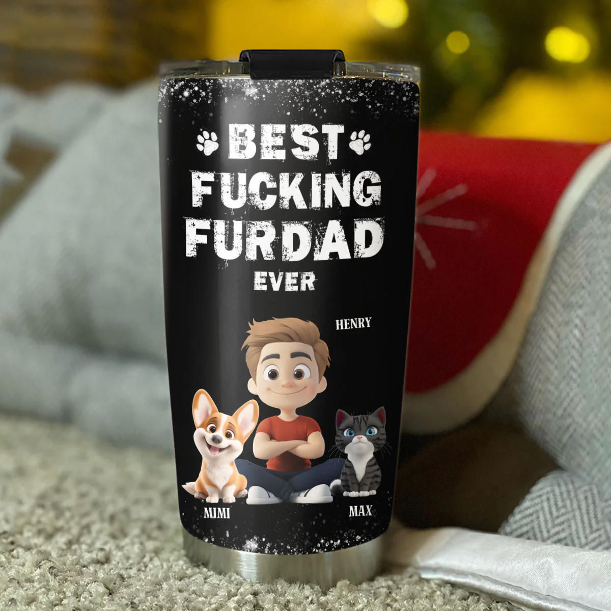 This Is The Best Fur Dad - Personalized Custom Tumbler - Image 3