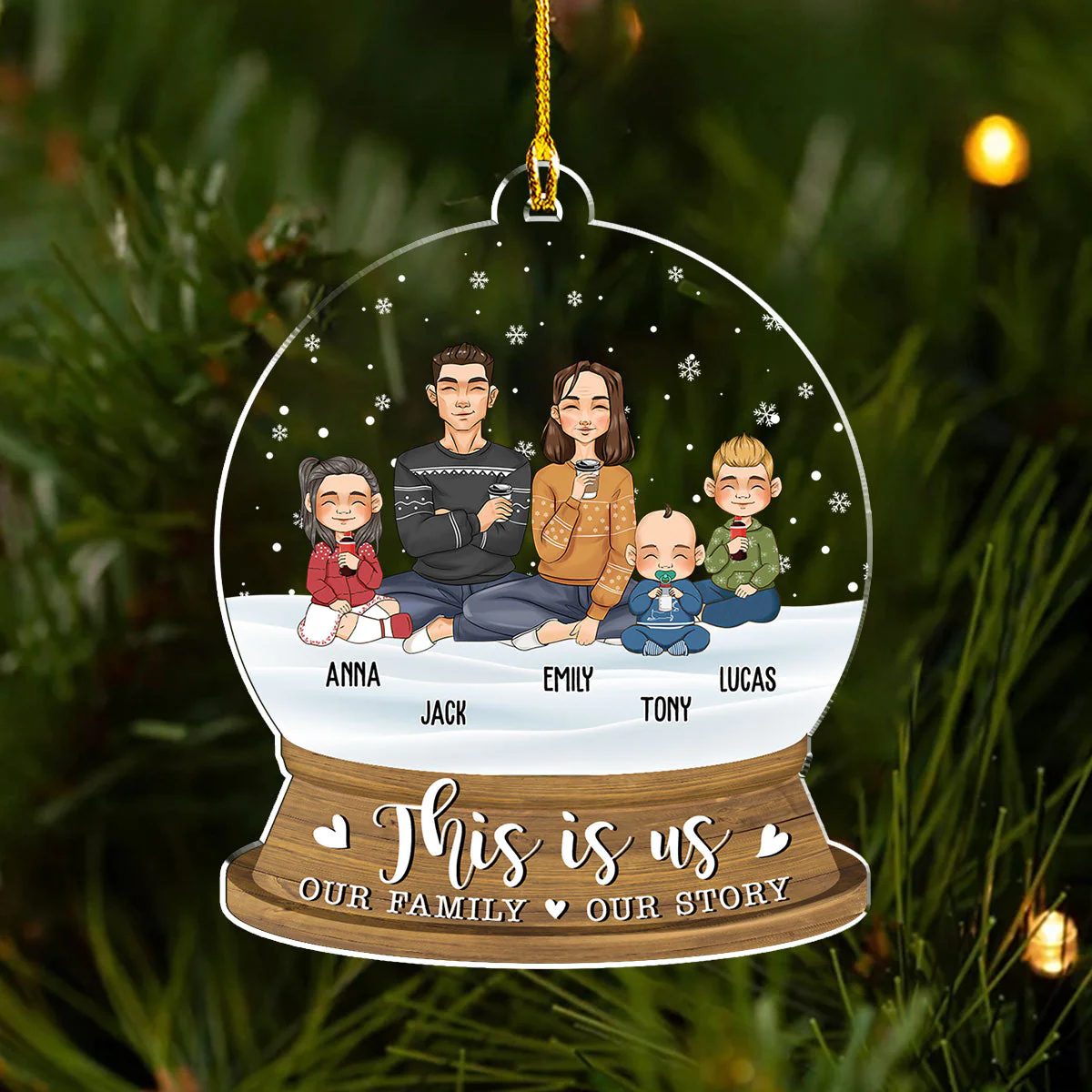 This Is Us - Personalized Custom Acrylic Ornament - Image 3